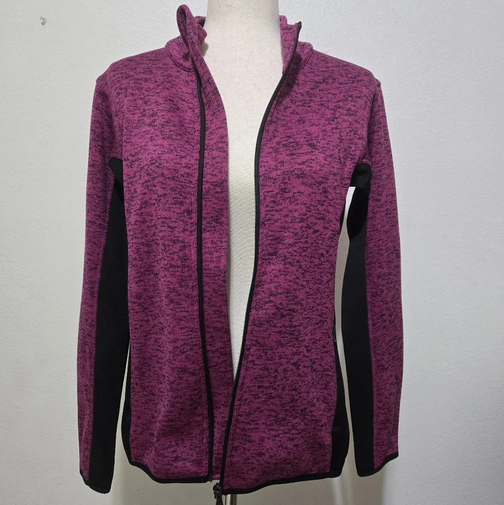 MARC NEW YORK Magenta And Black Zip-Up Activewear Jacket Size Small - Picture 7 of 16